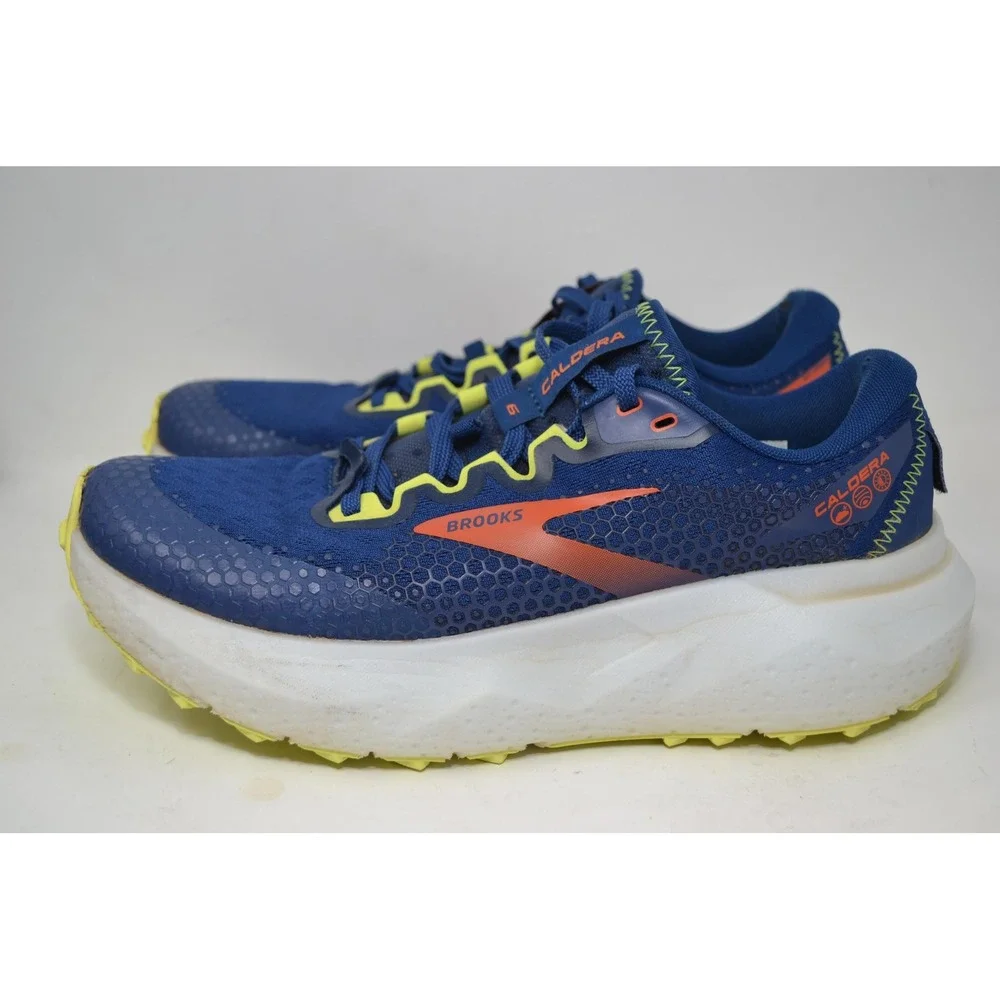 Brooks Caldera 6 Shoes Mens‎ Size 8 Blue Trail Running Sneakers Cushion Athletic